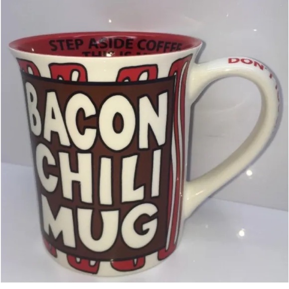 LORRIE VEASEY Bacon Chili Coffee Mug Cup Recipe Humor Fun Collectible NEW RARE!! - Picture 8 of 11